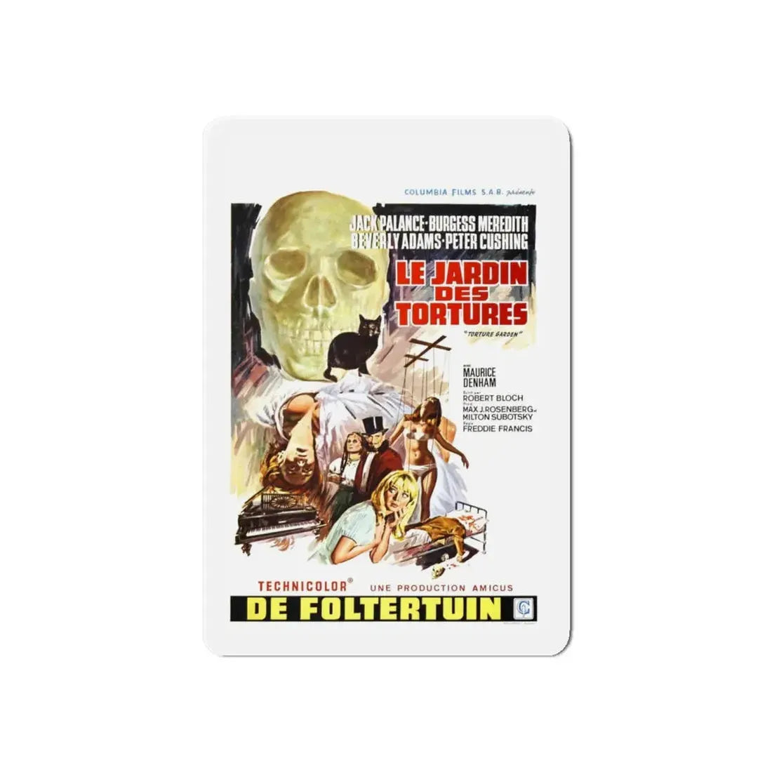 TORTURE GARDEN (BELGIAN) 1967 Movie Poster - Refrigerator Magnet 6 Inch - The Sticker Space