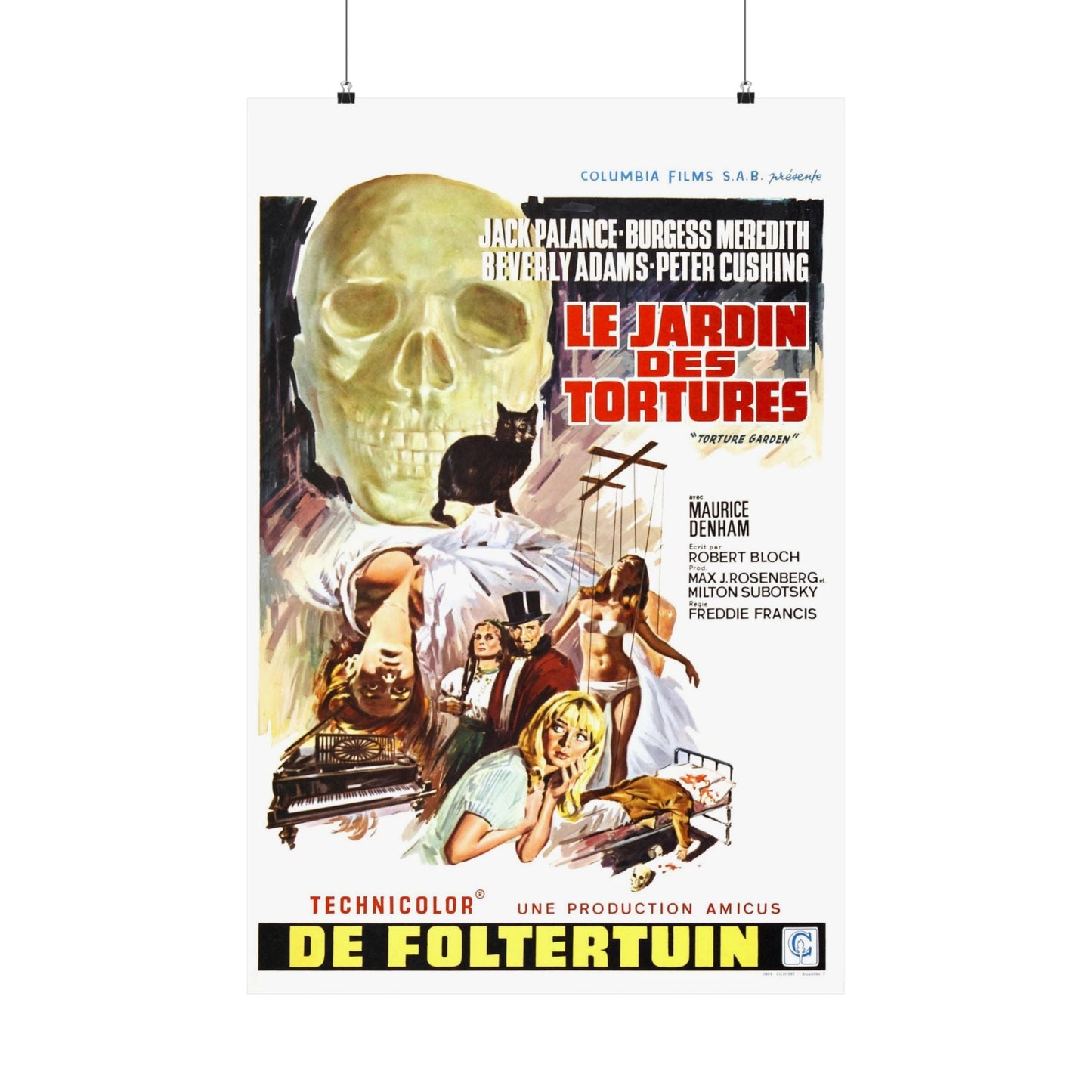 TORTURE GARDEN (BELGIAN) 1967 - Paper Movie Poster-24″ x 36″-The Sticker Space