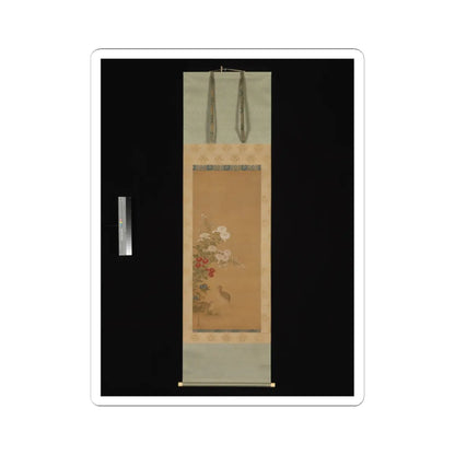 Tosa Mitsuoki - Quail and Autumn Flowers - late 17th century v2 - STICKER Vinyl Kiss-Cut Decal