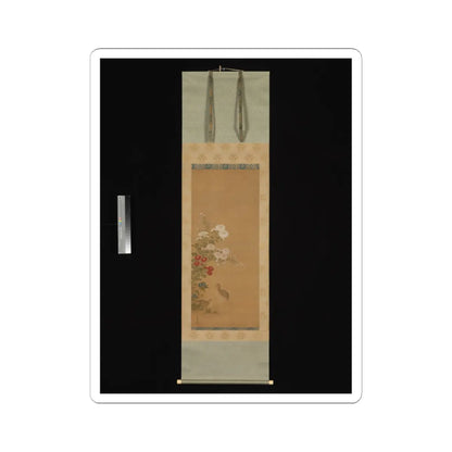 Tosa Mitsuoki - Quail and Autumn Flowers - late 17th century v2 - STICKER Vinyl Kiss-Cut Decal