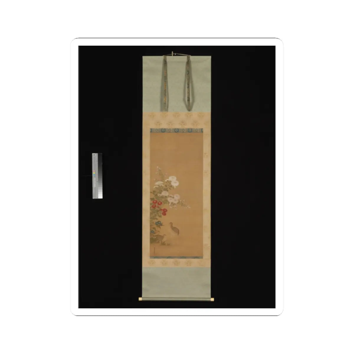 Tosa Mitsuoki - Quail and Autumn Flowers - late 17th century v2 - STICKER Vinyl Kiss-Cut Decal