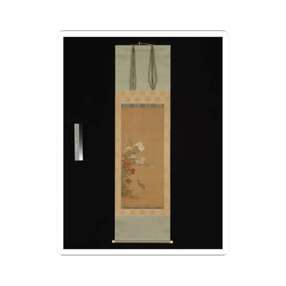 Tosa Mitsuoki - Quail and Autumn Flowers - late 17th century v2 - STICKER Vinyl Kiss-Cut Decal