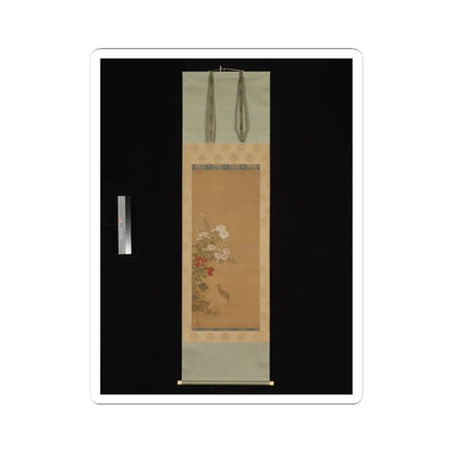 Tosa Mitsuoki - Quail and Autumn Flowers - late 17th century v2 - STICKER Vinyl Kiss-Cut Decal