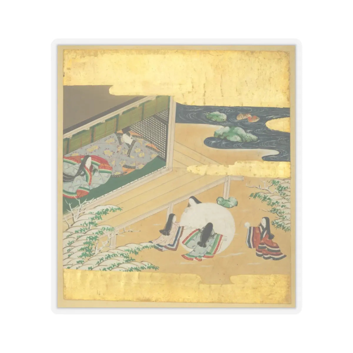 Tosa Mitsusada - The Tale of Genji (Genji Monogatari) - 17th century v1 - STICKER Vinyl Kiss-Cut Decal