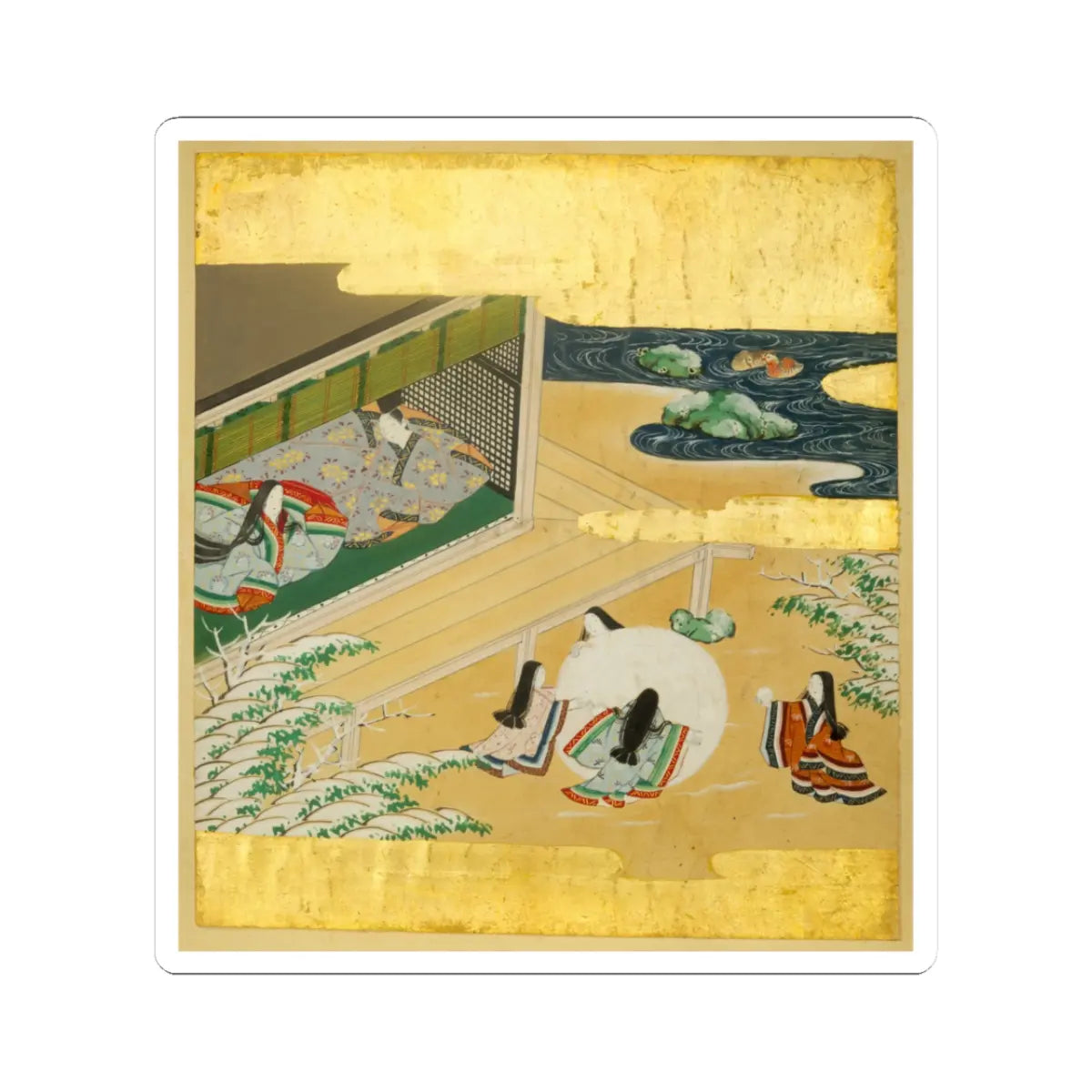 Tosa Mitsusada - The Tale of Genji (Genji Monogatari) - 17th century v1 - STICKER Vinyl Kiss-Cut Decal