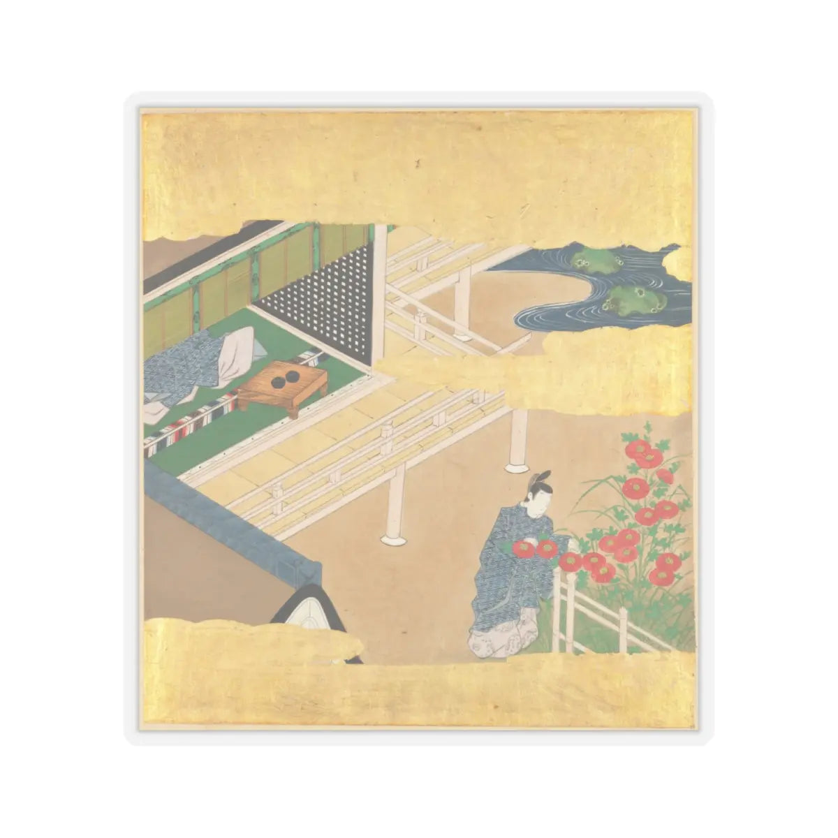 Tosa Mitsusada - The Tale of Genji (Genji Monogatari) - 17th century v13 - STICKER Vinyl Kiss-Cut Decal