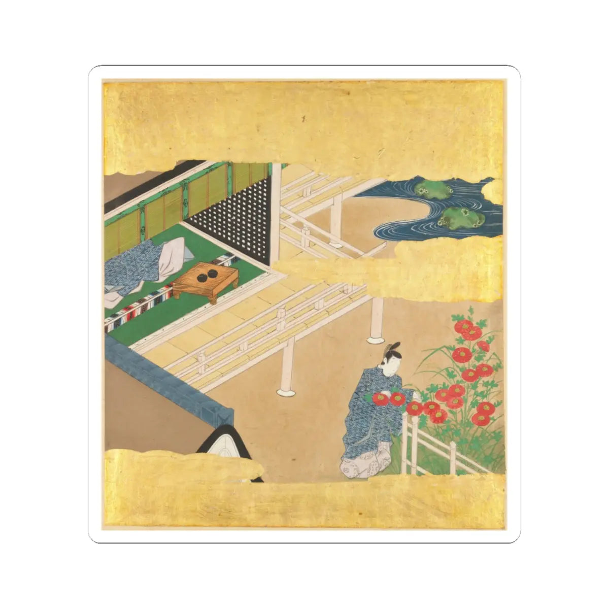 Tosa Mitsusada - The Tale of Genji (Genji Monogatari) - 17th century v13 - STICKER Vinyl Kiss-Cut Decal