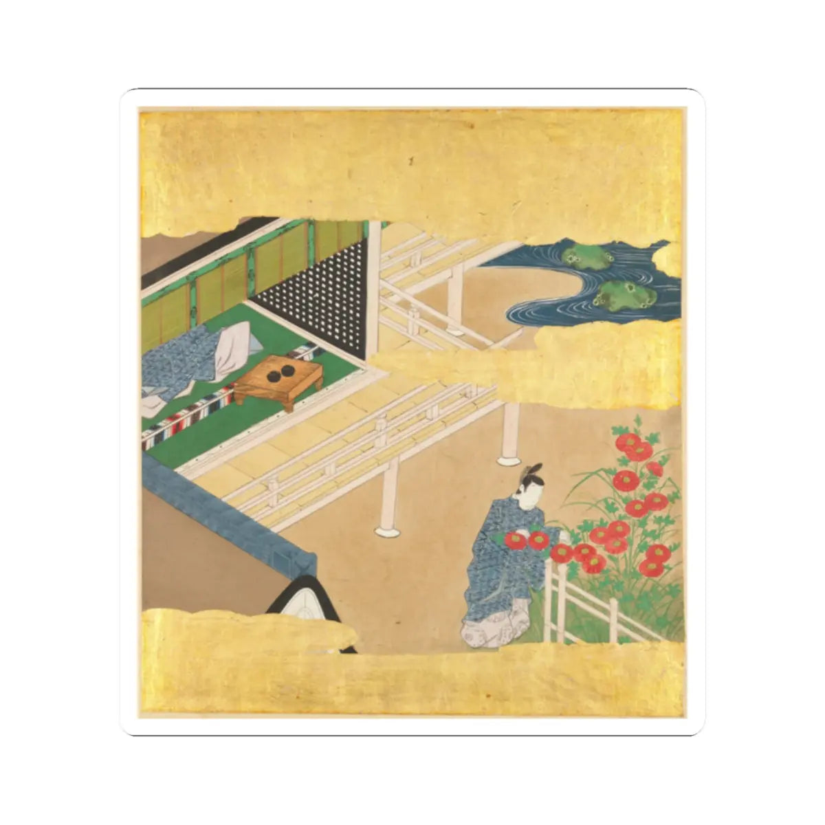 Tosa Mitsusada - The Tale of Genji (Genji Monogatari) - 17th century v13 - STICKER Vinyl Kiss-Cut Decal