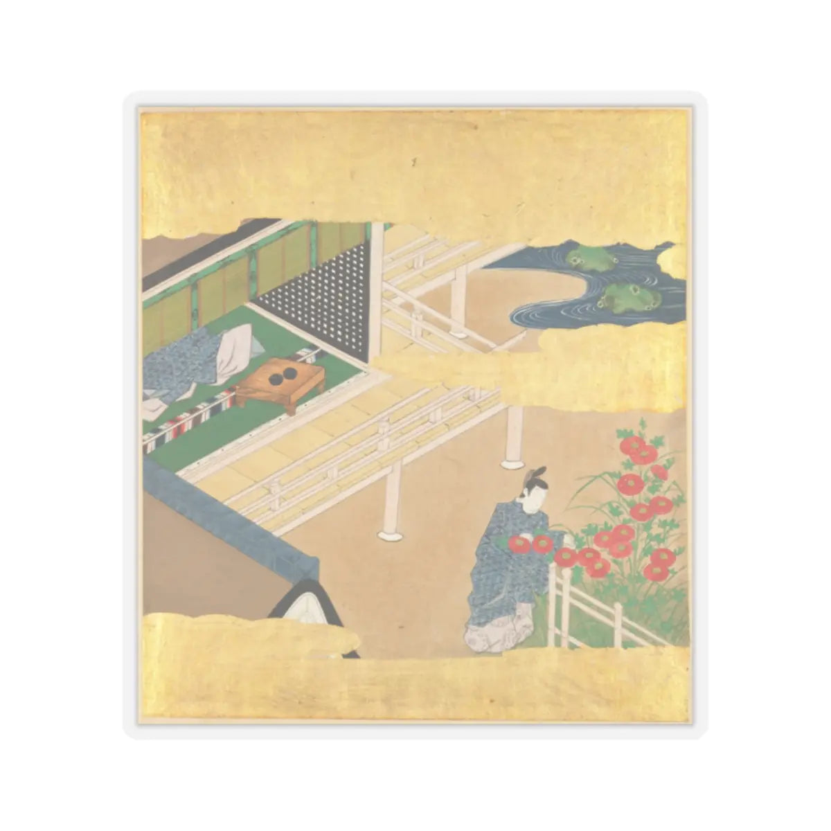 Tosa Mitsusada - The Tale of Genji (Genji Monogatari) - 17th century v13 - STICKER Vinyl Kiss-Cut Decal