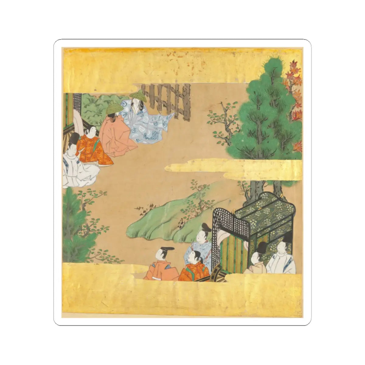 Tosa Mitsusada - The Tale of Genji (Genji Monogatari) - 17th century v31 - STICKER Vinyl Kiss-Cut Decal