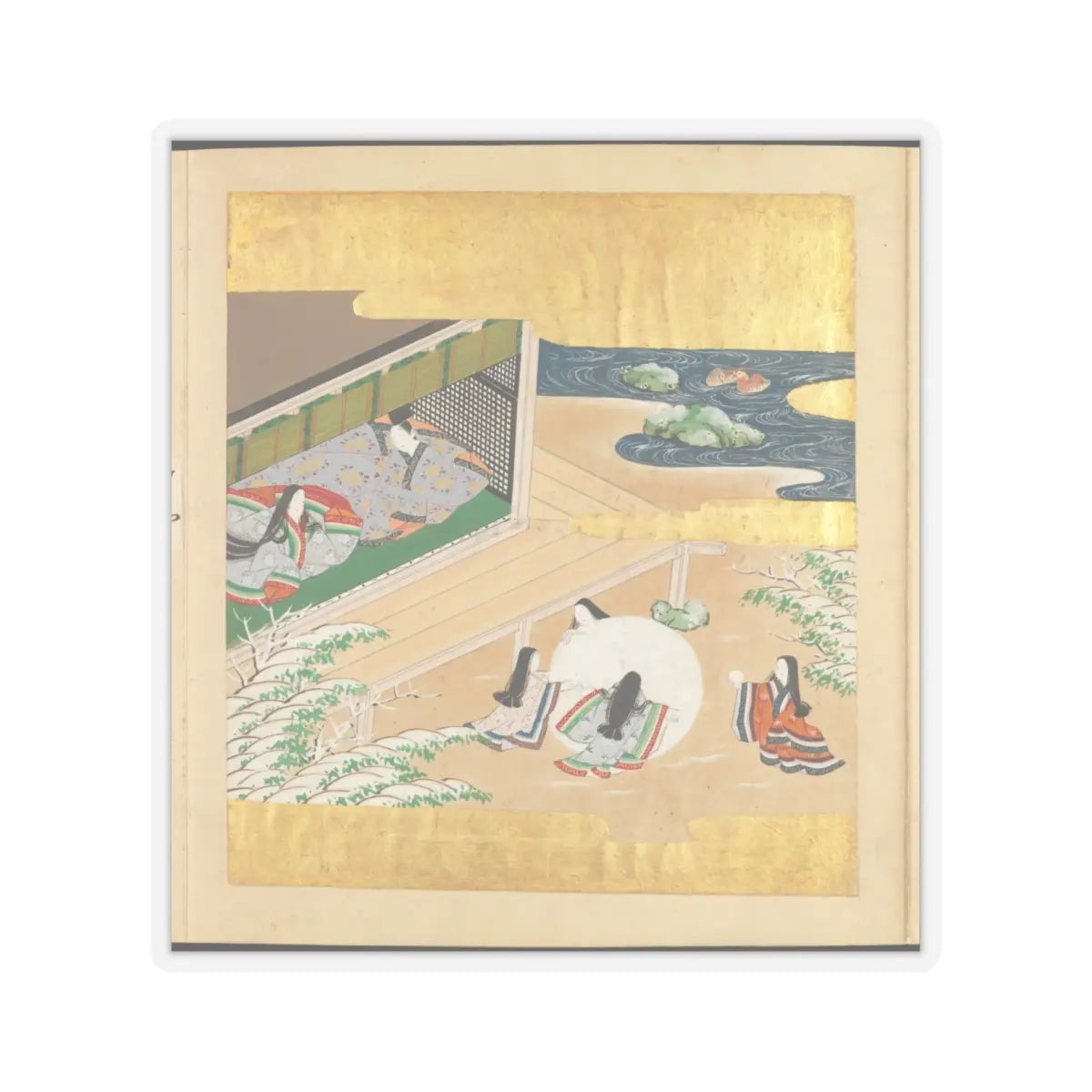 Tosa Mitsusada - The Tale of Genji (Genji Monogatari) - 17th century v33 - STICKER Vinyl Kiss-Cut Decal