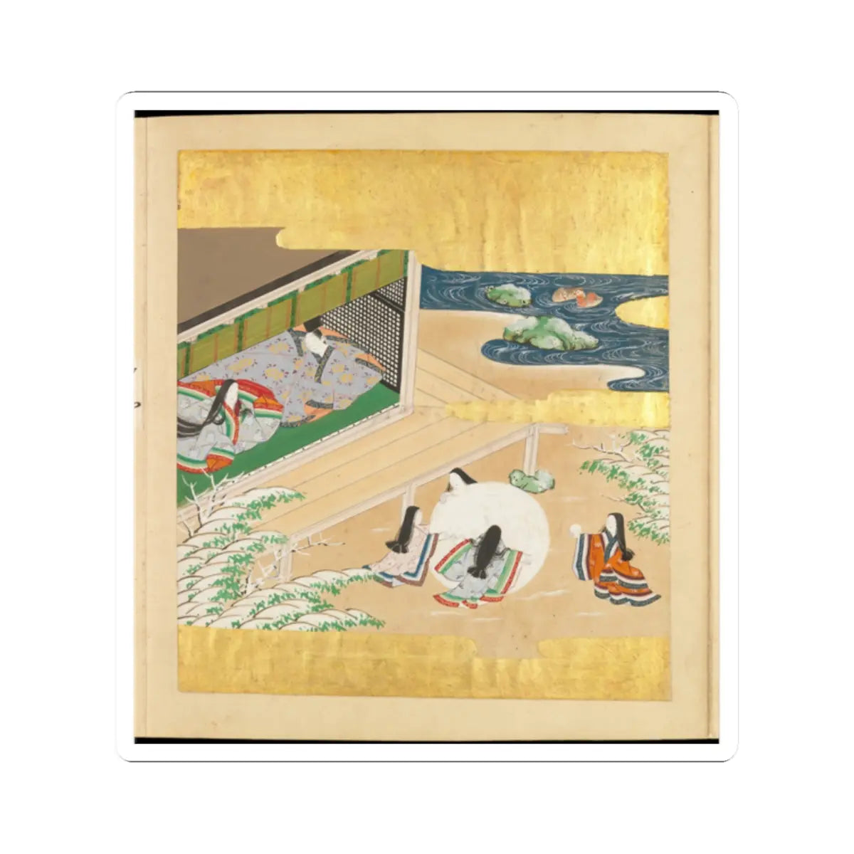 Tosa Mitsusada - The Tale of Genji (Genji Monogatari) - 17th century v33 - STICKER Vinyl Kiss-Cut Decal