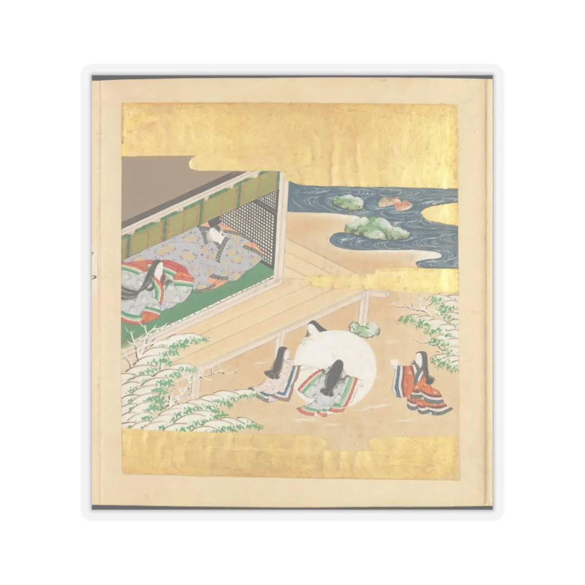 Tosa Mitsusada - The Tale of Genji (Genji Monogatari) - 17th century v33 - STICKER Vinyl Kiss-Cut Decal