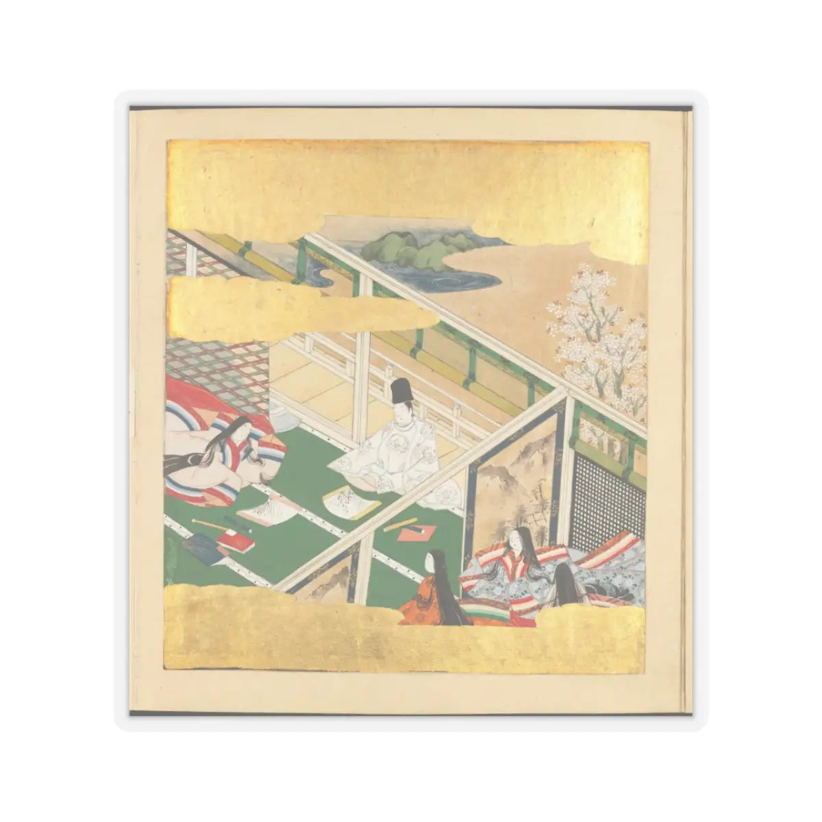 Tosa Mitsusada - The Tale of Genji (Genji Monogatari) - 17th century v35 - STICKER Vinyl Kiss-Cut Decal