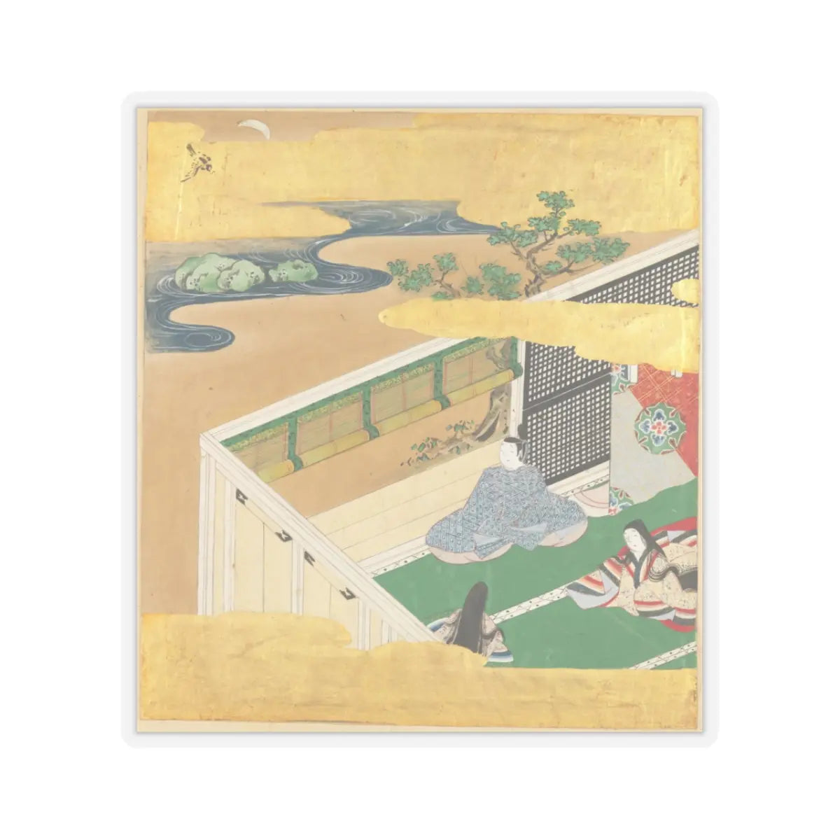 Tosa Mitsusada - The Tale of Genji (Genji Monogatari) - 17th century v41 - STICKER Vinyl Kiss-Cut Decal