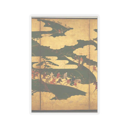 Tosa Mitsuyoshi - “An Imperial Excursion” (Miyuki), “A Boat Cast Adrift” (Ukifune), and “The Barrier Gate” - mid-16th–early 17th century v4 - STICKER Vinyl Kiss-Cut Decal