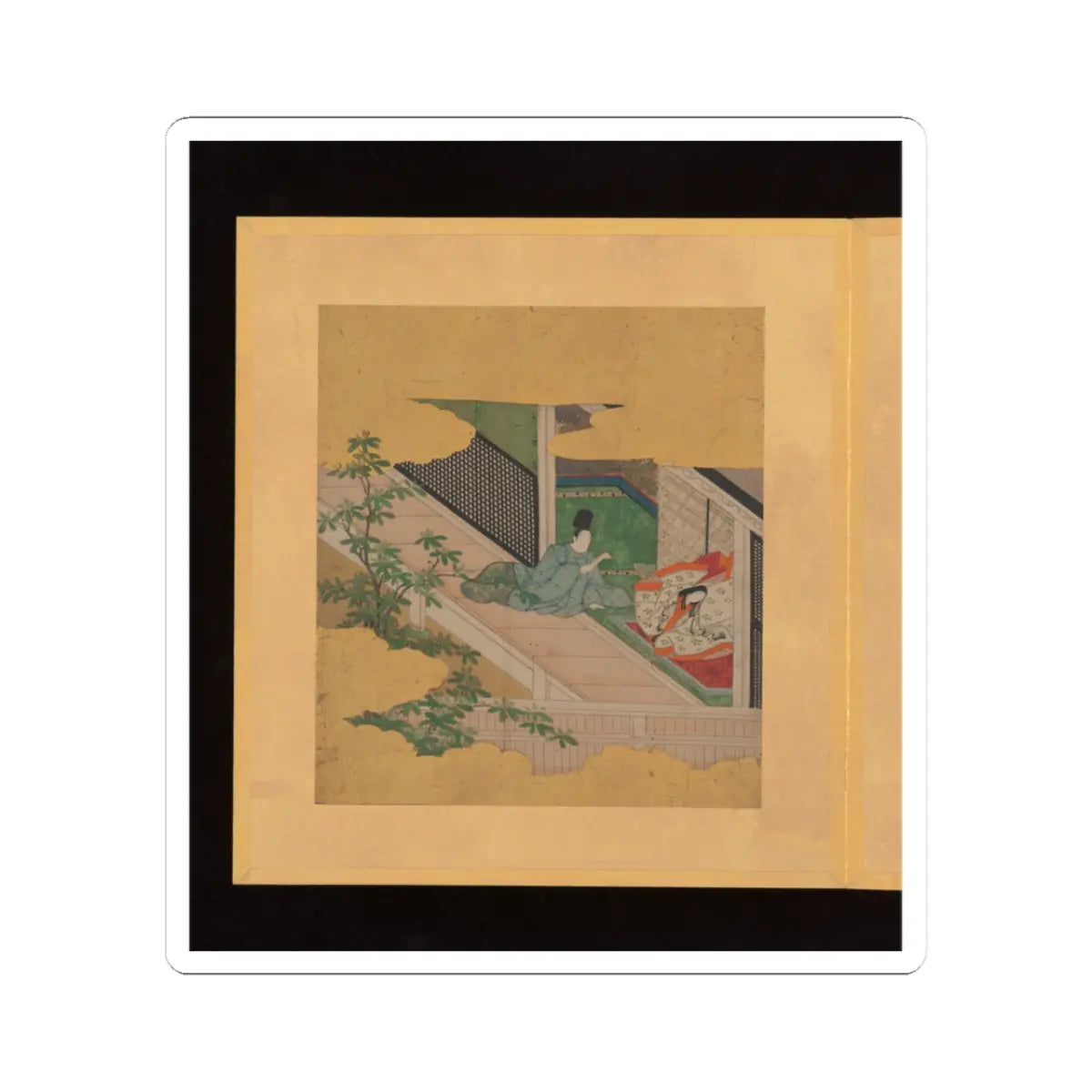 Tosa School - Scenes and Calligraphic Excerpts from The Tale of Genji - early 17th century v75 - STICKER Vinyl Kiss-Cut Decal
