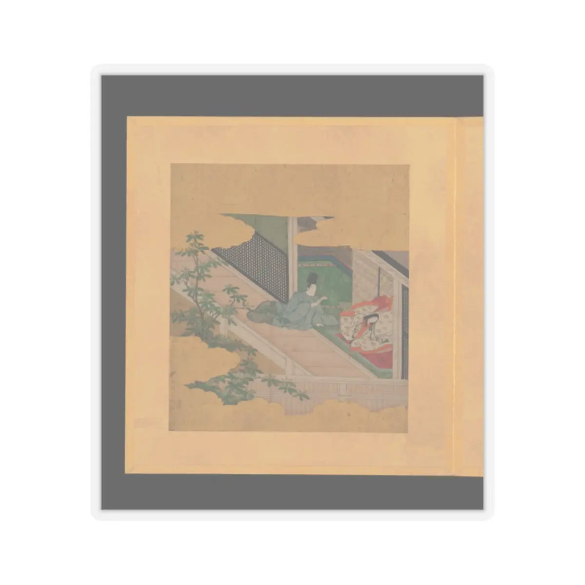 Tosa School - Scenes and Calligraphic Excerpts from The Tale of Genji - early 17th century v75 - STICKER Vinyl Kiss-Cut Decal
