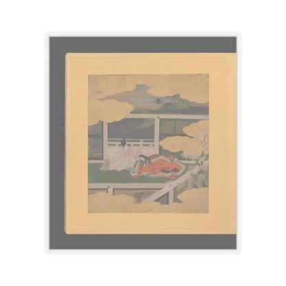 Tosa School - Scenes and Calligraphic Excerpts from The Tale of Genji - early 17th century v91 - STICKER Vinyl Kiss-Cut Decal