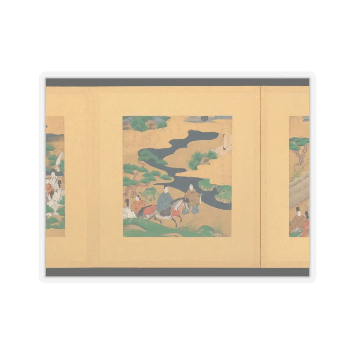 Tosa School - Scenes from The Tale of Genji - early 17th century v13 - STICKER Vinyl Kiss-Cut Decal