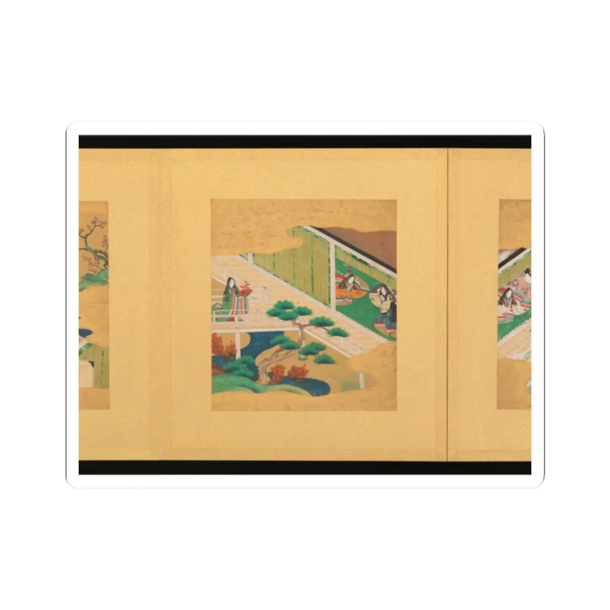 Tosa School - Scenes from The Tale of Genji - early 17th century v21 - STICKER Vinyl Kiss-Cut Decal