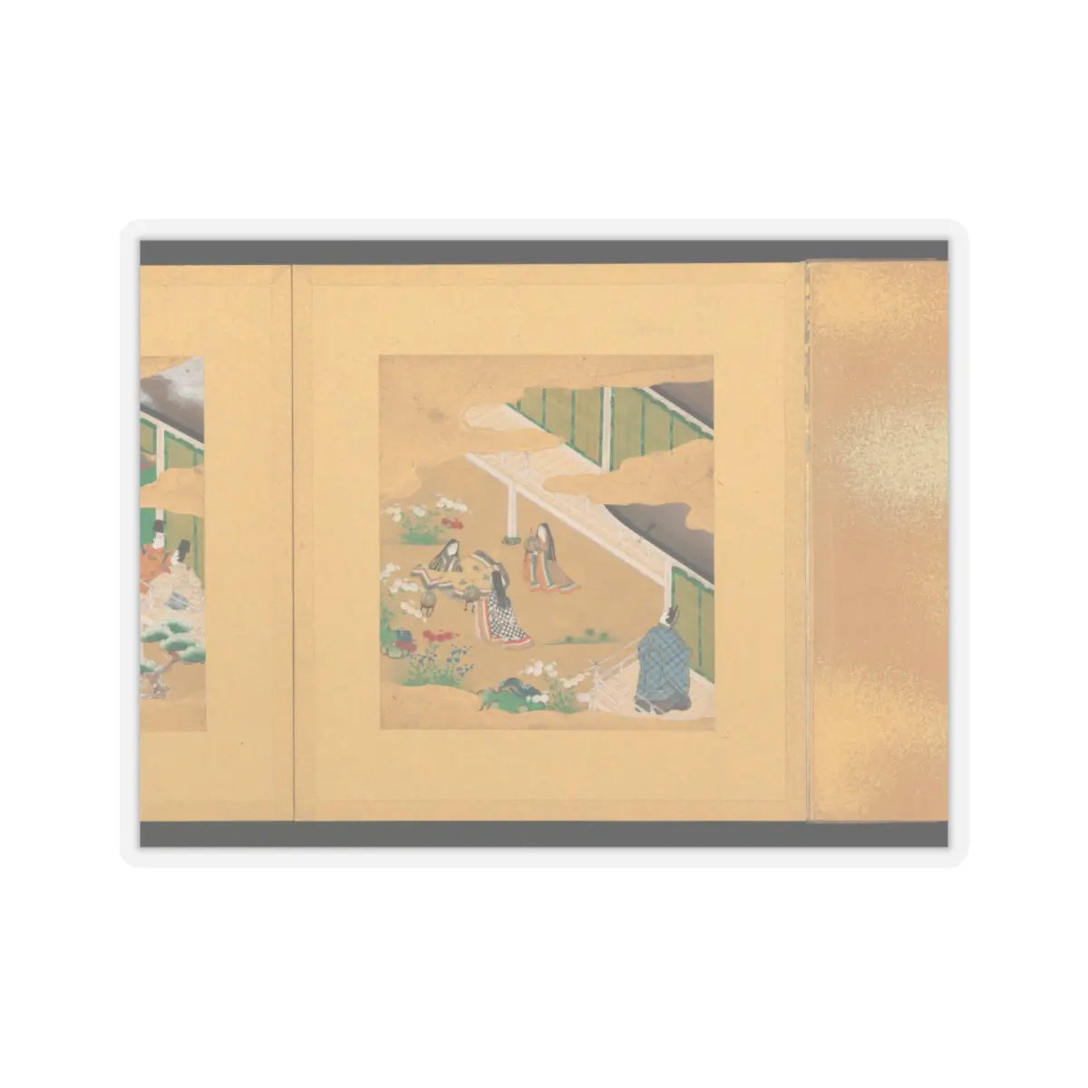 Tosa School - Scenes from The Tale of Genji - early 17th century v28 - STICKER Vinyl Kiss-Cut Decal