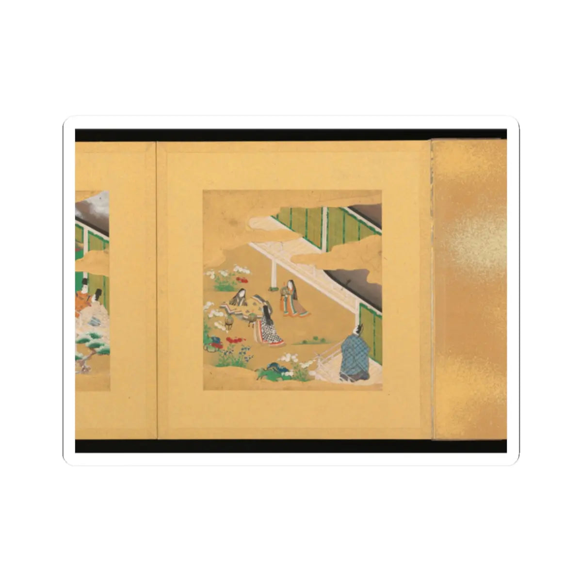 Tosa School - Scenes from The Tale of Genji - early 17th century v28 - STICKER Vinyl Kiss-Cut Decal
