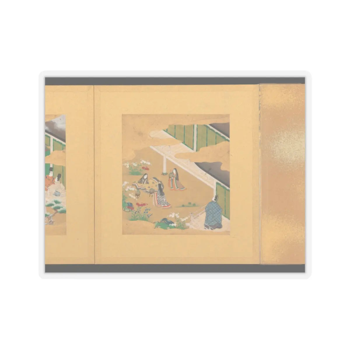 Tosa School - Scenes from The Tale of Genji - early 17th century v28 - STICKER Vinyl Kiss-Cut Decal