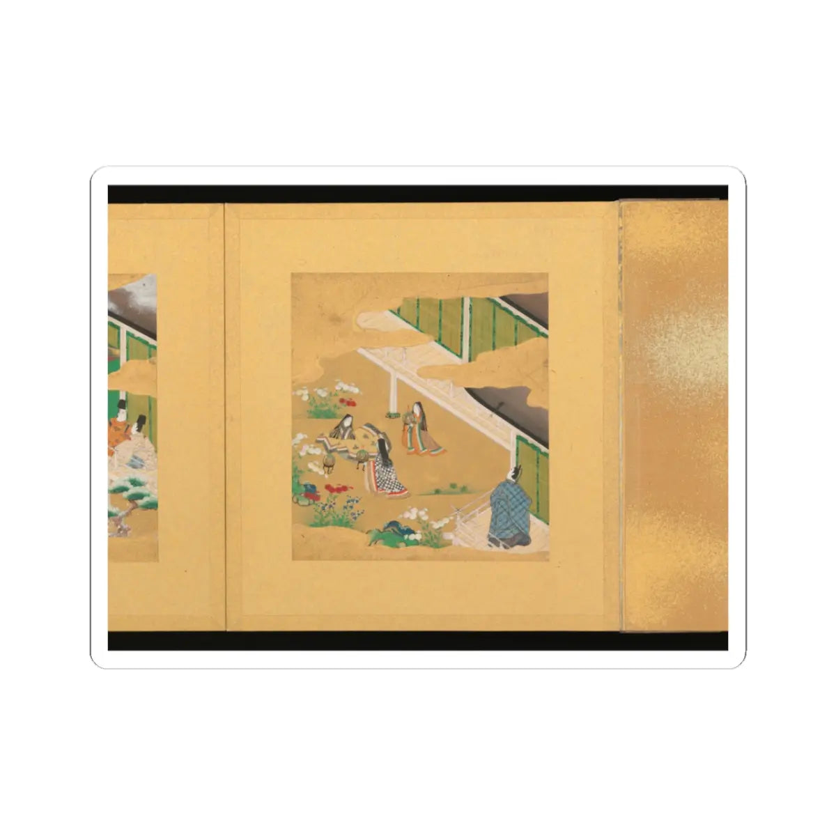 Tosa School - Scenes from The Tale of Genji - early 17th century v28 - STICKER Vinyl Kiss-Cut Decal