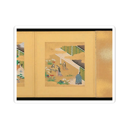 Tosa School - Scenes from The Tale of Genji - early 17th century v28 - STICKER Vinyl Kiss-Cut Decal
