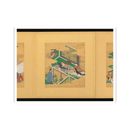 Tosa School - Scenes from The Tale of Genji - early 17th century v3 - STICKER Vinyl Kiss-Cut Decal