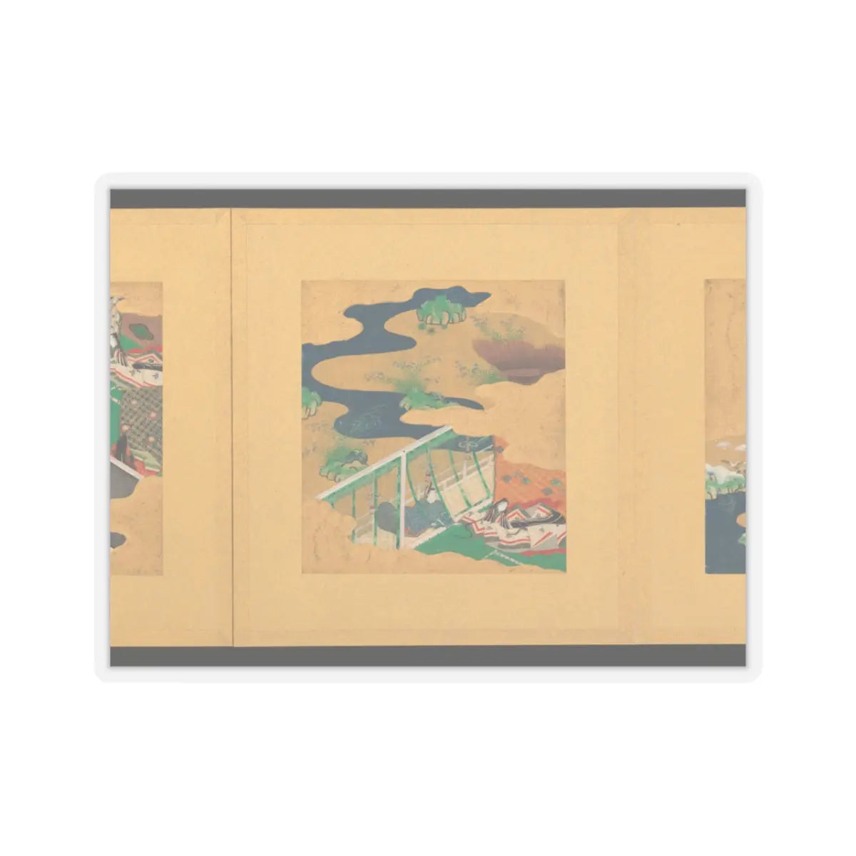 Tosa School - Scenes from The Tale of Genji - early 17th century v30 - STICKER Vinyl Kiss-Cut Decal