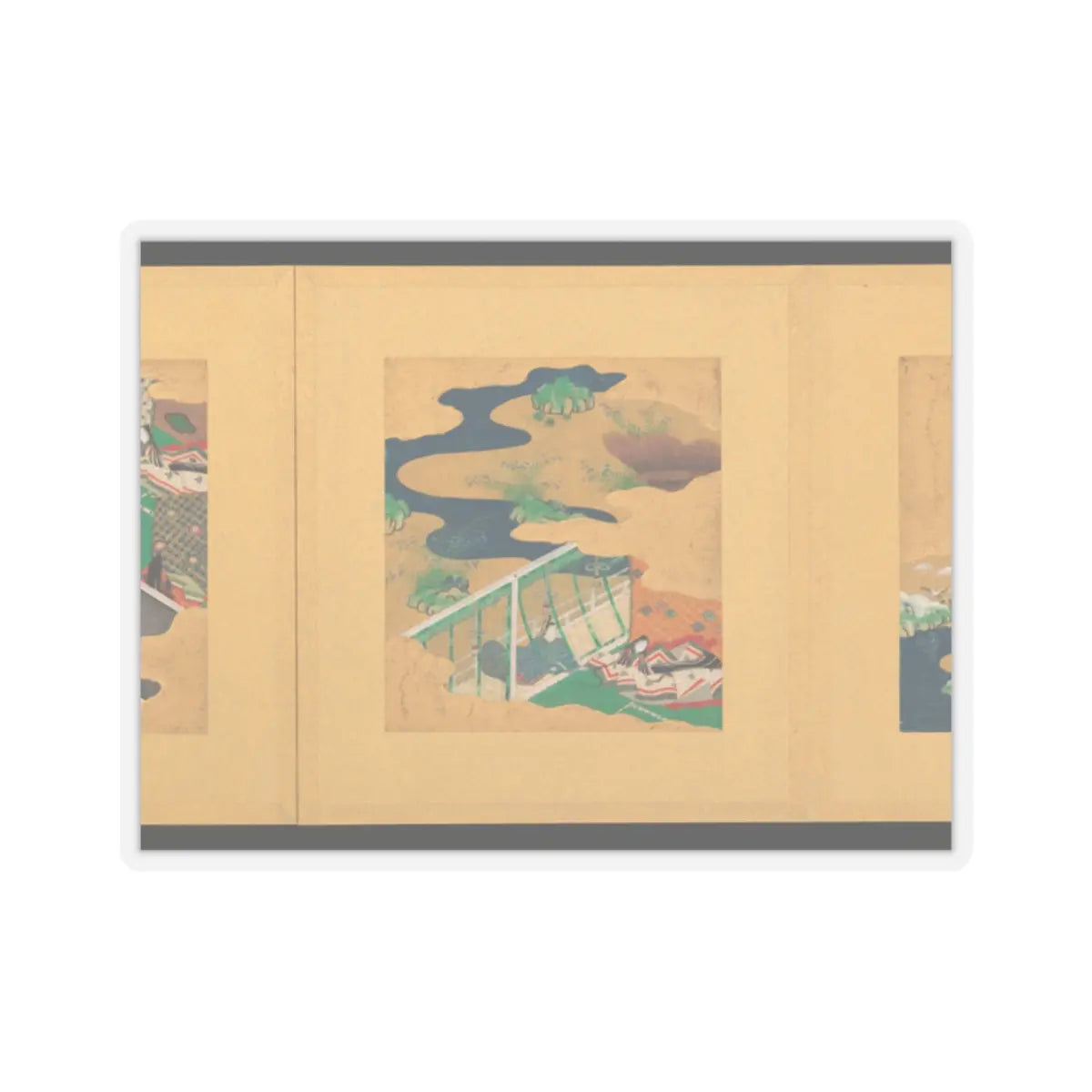 Tosa School - Scenes from The Tale of Genji - early 17th century v30 - STICKER Vinyl Kiss-Cut Decal