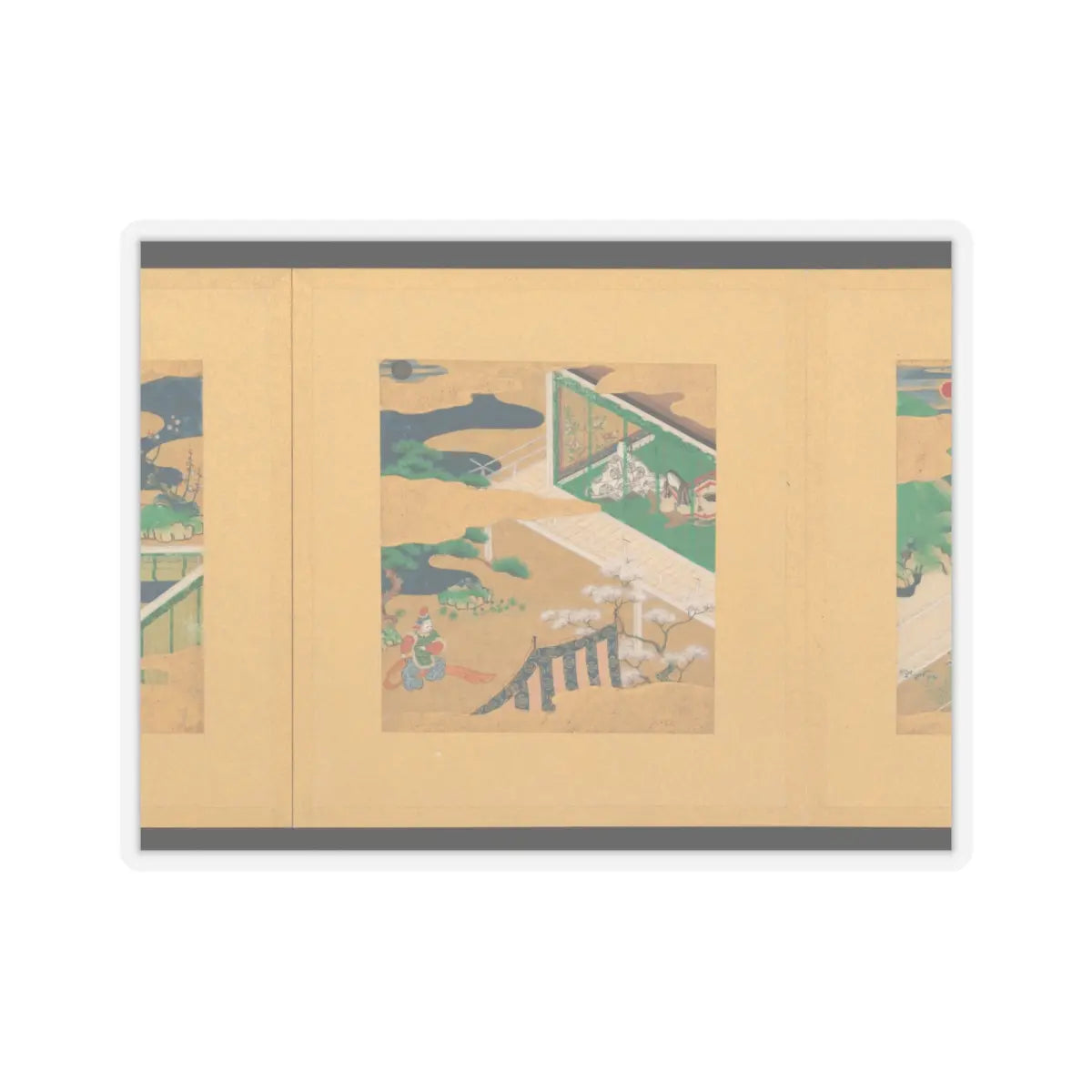 Tosa School - Scenes from The Tale of Genji - early 17th century v40 - STICKER Vinyl Kiss-Cut Decal