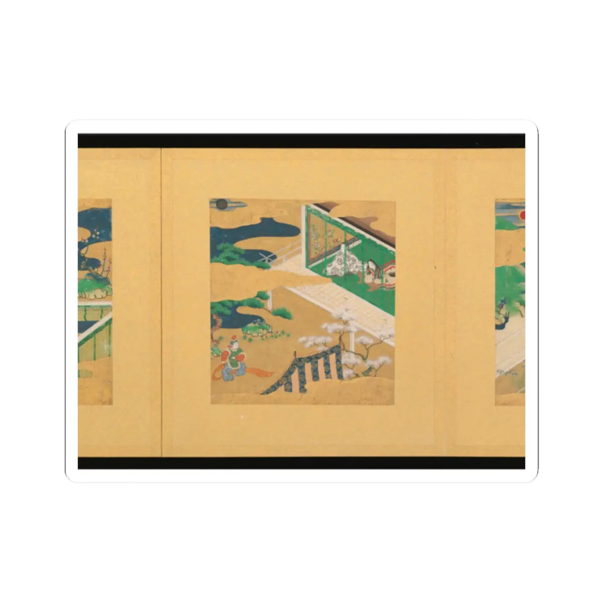 Tosa School - Scenes from The Tale of Genji - early 17th century v40 - STICKER Vinyl Kiss-Cut Decal