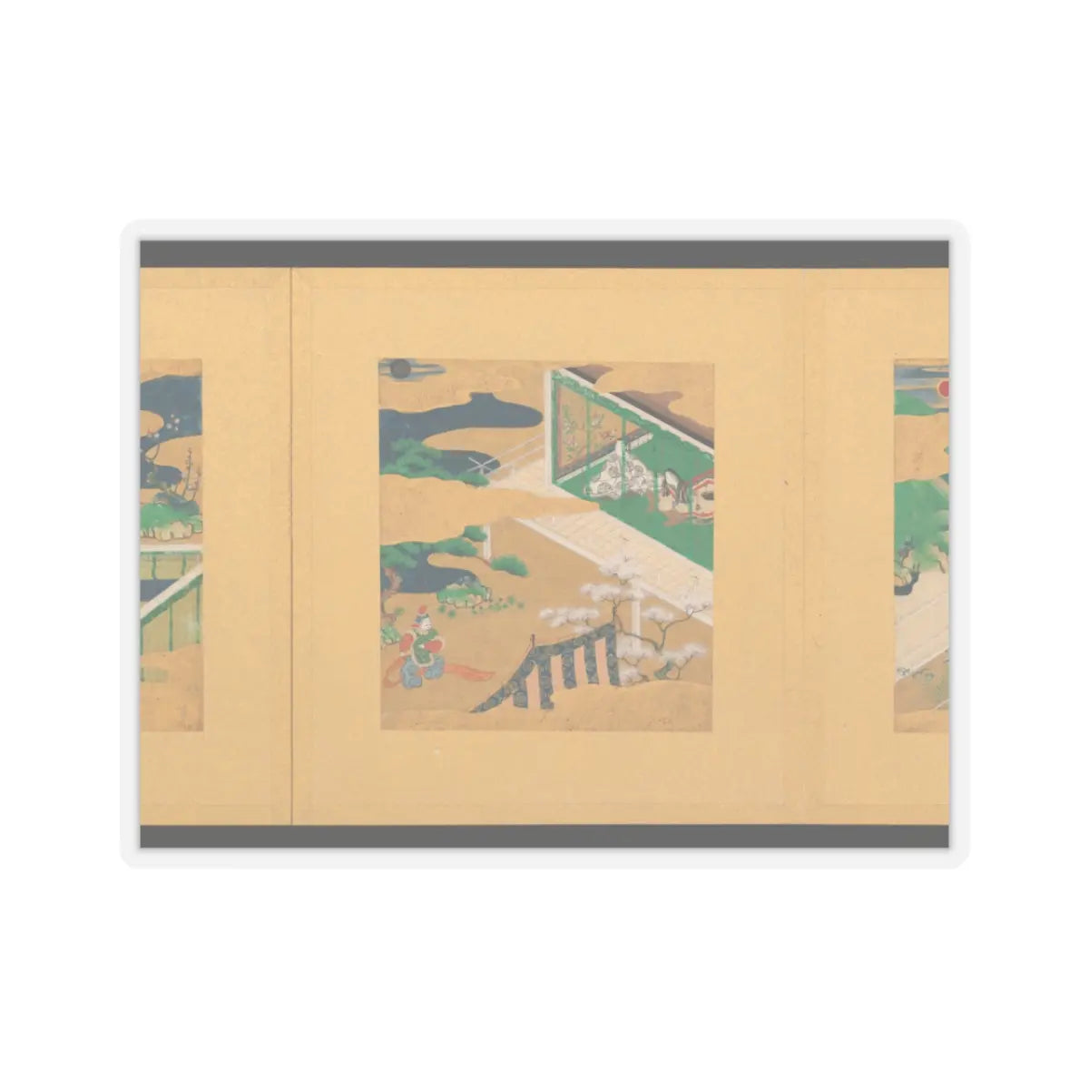 Tosa School - Scenes from The Tale of Genji - early 17th century v40 - STICKER Vinyl Kiss-Cut Decal