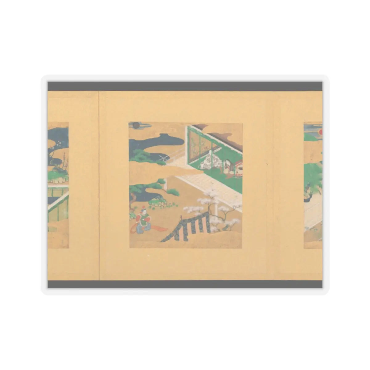Tosa School - Scenes from The Tale of Genji - early 17th century v40 - STICKER Vinyl Kiss-Cut Decal