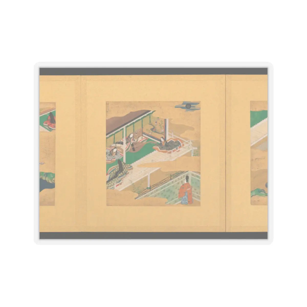 Tosa School - Scenes from The Tale of Genji - early 17th century v45 - STICKER Vinyl Kiss-Cut Decal
