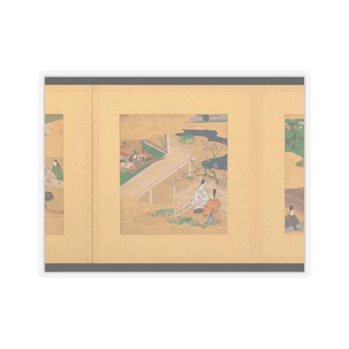 Tosa School - Scenes from The Tale of Genji - early 17th century v6 - STICKER Vinyl Kiss-Cut Decal