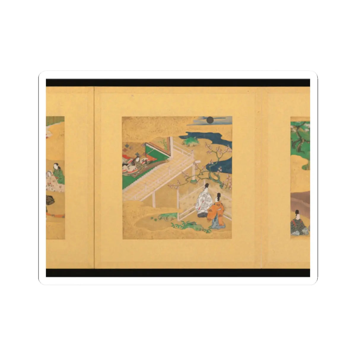 Tosa School - Scenes from The Tale of Genji - early 17th century v6 - STICKER Vinyl Kiss-Cut Decal