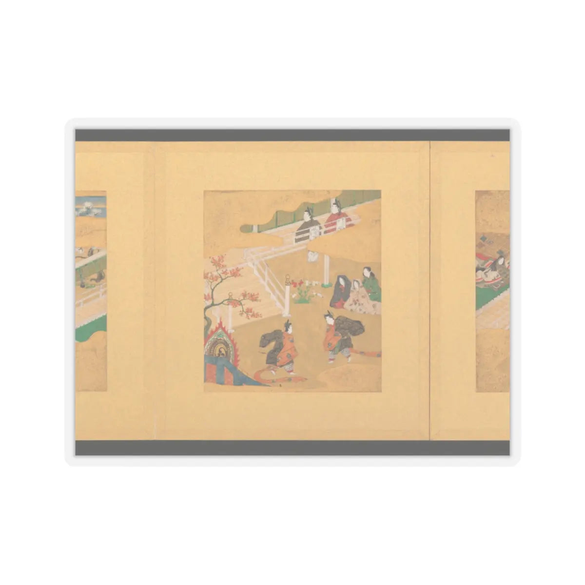 Tosa School - Scenes from The Tale of Genji - early 17th century v7 - STICKER Vinyl Kiss-Cut Decal