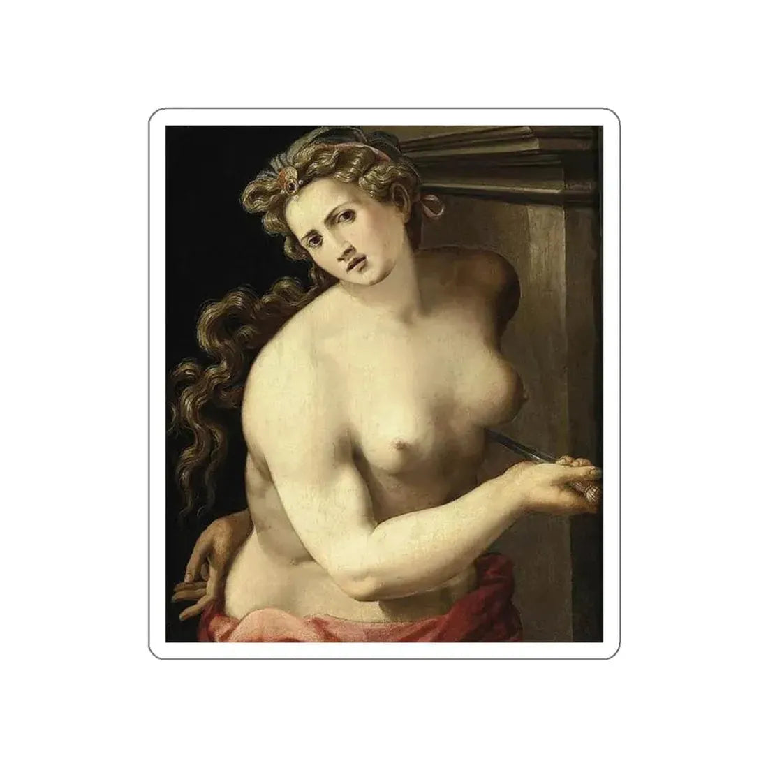 TOSINI, Michele - Lucretia (Artwork) STICKER Vinyl Die-Cut Decal White Die-Cut 3 Inch - The Sticker Space
