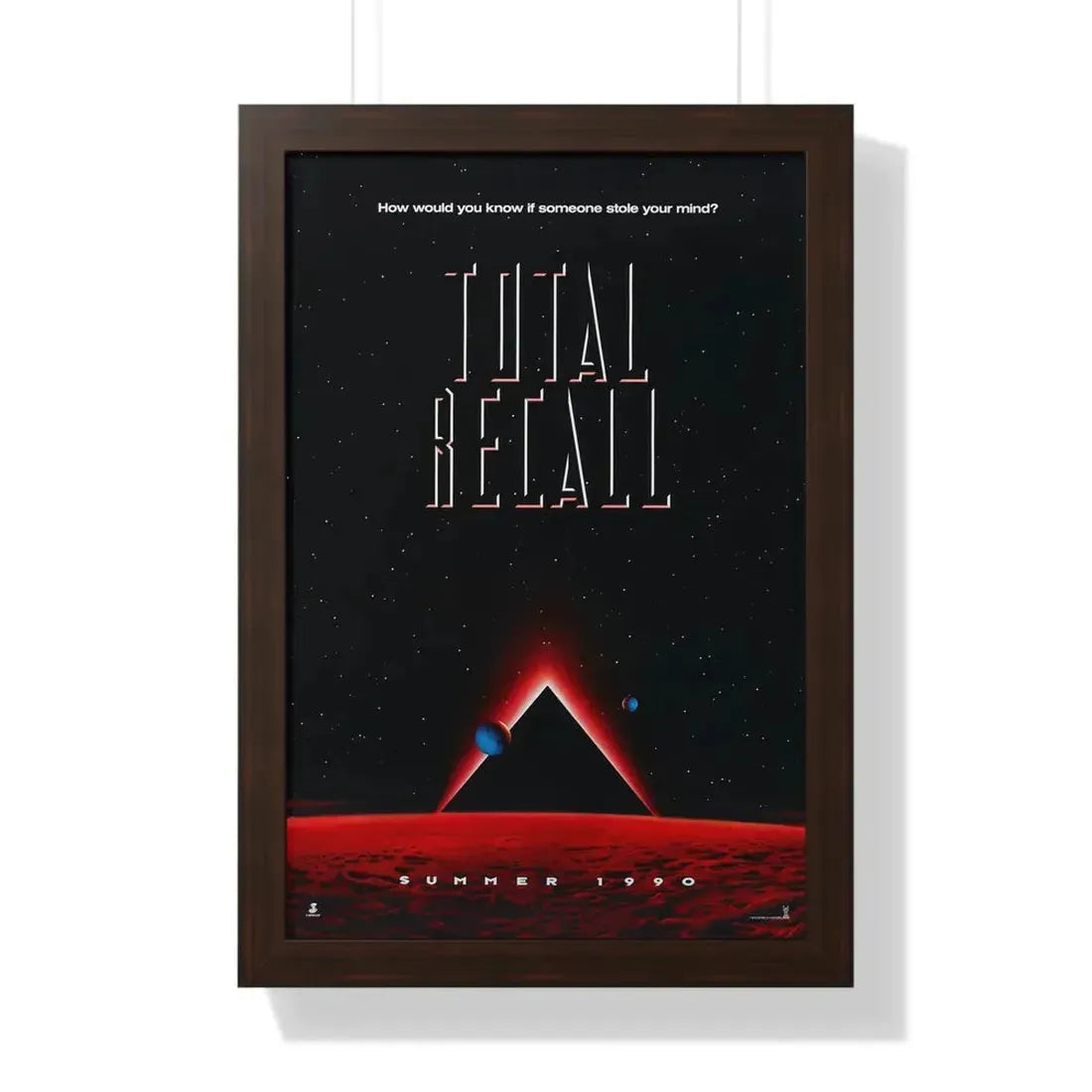 TOTAL RECALL 1990 - Framed Movie Poster 16″ x 24″ Walnut - The Sticker Space