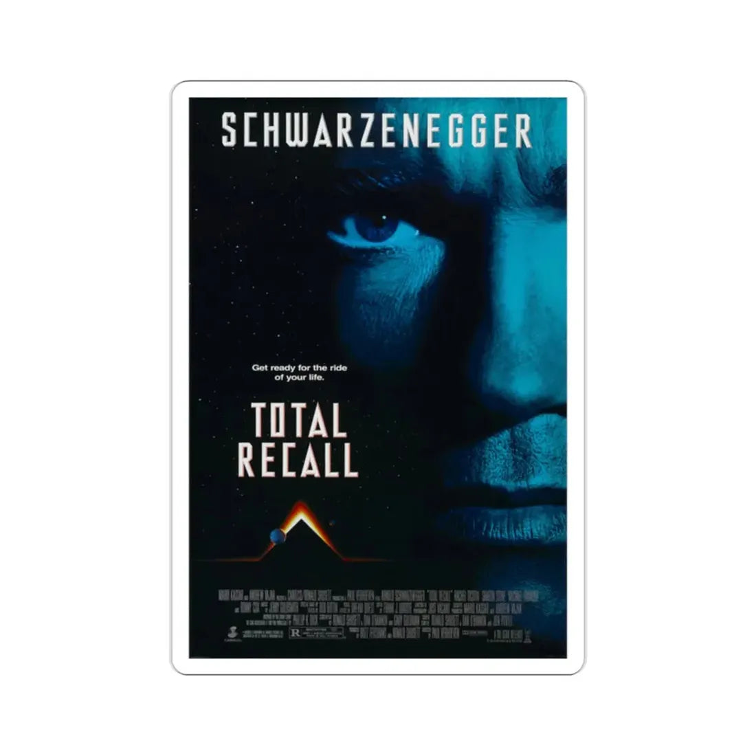 Total Recall 1990 Movie Poster STICKER Vinyl Die-Cut Decal 2 Inch - The Sticker Space