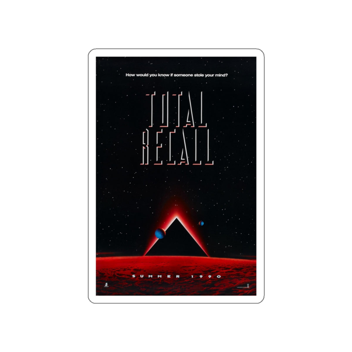 TOTAL RECALL 1990 Movie Poster STICKER Vinyl Die-Cut Decal-White-The Sticker Space