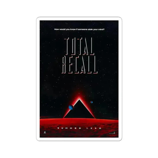TOTAL RECALL 1990 Movie Poster - STICKER Vinyl Kiss-Cut Decal 2 Inch White - The Sticker Space