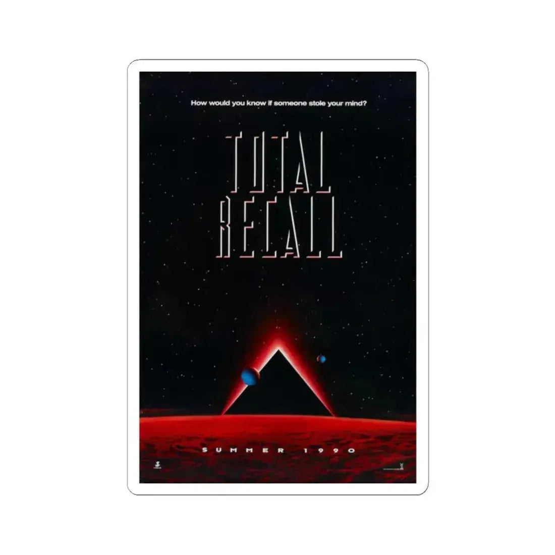 TOTAL RECALL 1990 Movie Poster - STICKER Vinyl Kiss-Cut Decal 2 Inch White - The Sticker Space
