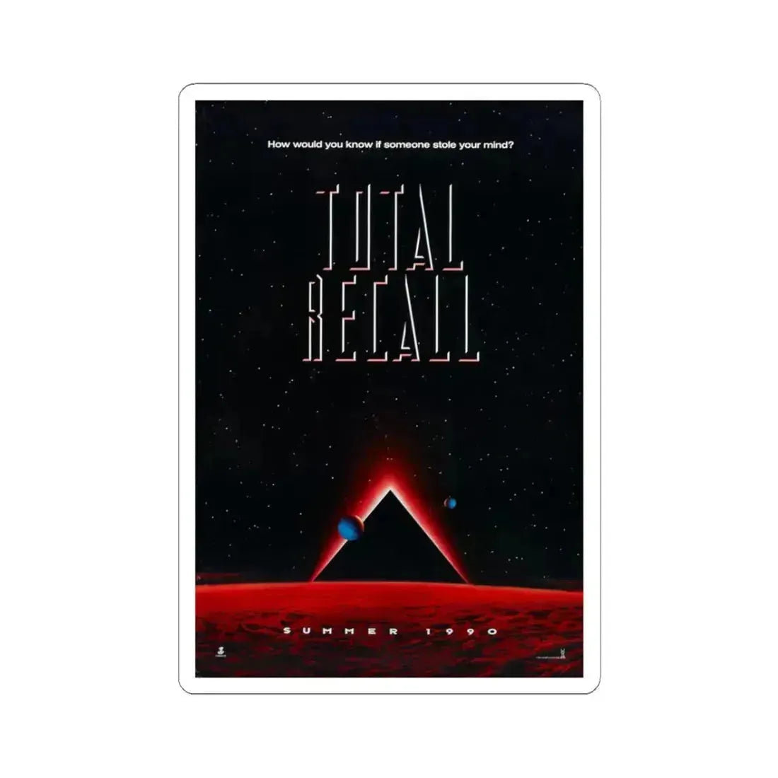 TOTAL RECALL 1990 Movie Poster - STICKER Vinyl Kiss-Cut Decal 3 Inch White - The Sticker Space