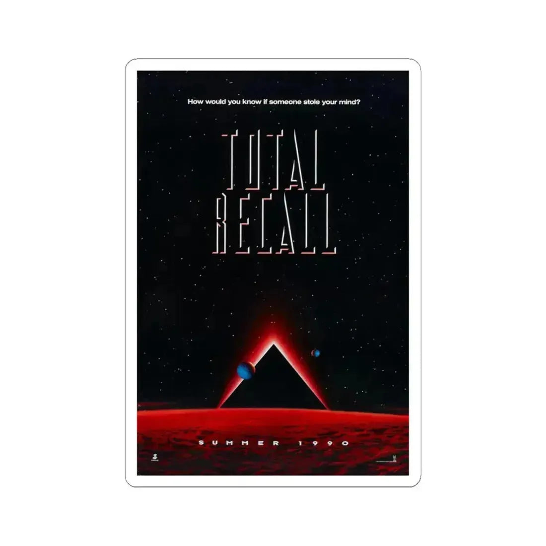 TOTAL RECALL 1990 Movie Poster - STICKER Vinyl Kiss-Cut Decal 4 Inch White - The Sticker Space