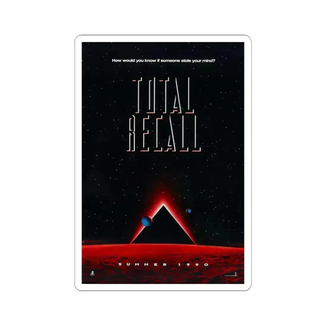 TOTAL RECALL 1990 Movie Poster - STICKER Vinyl Kiss-Cut Decal 6 Inch White - The Sticker Space